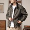 Chaqueta de Trabajo Vintage Estilo Americano para Hombre Estilo Otoño e Invierno Cuello Casual Ropa Superior Marca de Moda para Hombre Chaqueta de Aviador Forrada de Polar