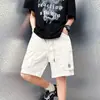 Shorts Casuais de Seda de Gelo Masculino Soltos Tendência Americana Roupa Exterior Calças de Comprimento Médio Esportivos Cargo Secagem Rápida Calças de Cinco Pontos Verão Finos