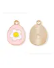 Huevo de Pascua Conejo Zanahoria Gota de Aceite Joyería Accesorios Colgante de Aleación DIY Llavero Cadena para Teléfono Adorno