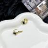 Pendientes de circonita negra en forma de D de alta calidad con diseño de nicho de Corea del Sur, elegantes y combinables, 2023