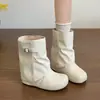 Botines estilo Martin para mujer con plataforma interior, nuevo estilo de verano 2026, botines retro estilo Birkenstock, adecuados para mujeres bajitas, con diseño de pierna apilada