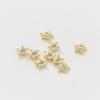 Color oro paquete de 14k chapado en cobre oro real hueco 8mm soporte para cuentas con forma de capullo de flor agujero grande soporte para flores capuchón para cuentas accesorios hechos a mano DIY