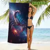 Dropshipping Internacional Temu Toalha de Praia de Microfibra Ultra Fina Secagem Rápida Absorvente Toalha com Estampa de Escorpião Dourado Toalha de Banho de Praia