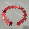 Centro Comercial de Accesorios para Bodas Hotel Decoración de Bodas Cadena de Lentejuelas Estrella de Cinco Puntas Láser Dorada y Plateada Cortina Colgante