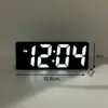 Relógio de espelho luminoso ins relógio de mesa tabela de horários enfeites de mesa display digital LED despertador eletrônico