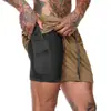 2023 Cruzamento de Fronteira Camuflagem de Camada Dupla Verão Masculino Tamanho Plus Cinco Pontos Secagem Rápida Respirável Fitness Esportes Corrida Comércio Exterior