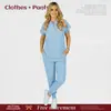 Novos Uniformes de Trabalho para Médicos e Enfermeiros, Conjunto de Calças Jogger Color Sólida para Sala de Cirurgia, Aventais Cirúrgicos, Roupas Cirúrgicas, Uniformes Cirúrgicos