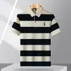 Camiseta Rayada de Moda de Manga Corta para Hombre, Nuevo Estilo Verano 2026, Camisa Polo de Manga Corta Bordada de Solapa de Moda para Hombre