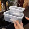 Caja Transparente de Grado Alimenticio para Conservar Fresco, Lonchera Sellada, Caja de Almacenamiento para Refrigerador con Tapa, Lonchera Compartimentada para Frutas, Resistente al Calor para Microondas