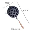 Molde de Aluminio para Tarta de Huevo Molde para Pastel Fondo Plano Copa Crisantemo Molde para Hornear Pudín Bandeja para Tarta de Huevo Copa Crisantemo de Siete Agujeros con Asa