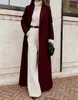 Moda Femenina Transfronteriza Europea y Americana Otoño/Invierno 2026 Tallas Grandes Holgado Casual Largo Color Sólido Elegante Cálido Abrigo de Lana