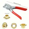 Venta caliente transfronteriza pinzas para ojales de aire de 4,5 mm 0,18 pulgadas mango amarillo rojo rosa juego para artesanía en cuero