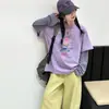 Camiseta Feminina Falsa Duas Peças Manga Longa Outono 2026 Nova Moda Infantil Moletom de Outono Camisa Básica Solta