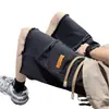 Shorts de Mezclilla Rasgados para Hombre, Marca Trendy de Verano, Corte Holgado, Versátiles, Elegantes, Bordes Deshilachados, Shorts Rectos de Cinco Puntos Lavado Vintage