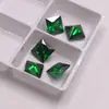 Anillo Cuadrado Princesa de Esmeralda con Circonita Cuadrada Verde Piedra Suelta al por Mayor