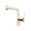 Bacia de cobre toda função torneira extraível display digital levantamento rotativo bocal para shampoo e enxágue bucal torneira quente e fria cinza chumbo