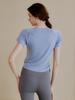 Camiseta de yoga de alta gama para mujer, fina, de manga corta, de verano, ajustada, deportiva, para correr y fitness.