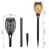 Lámpara de Llama Artificial Solar Transfronteriza 12LED Impermeable para Exteriores Decoración de Patio Retro Lámpara Antorcha Paisajística Súper Brillante