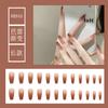 Usa uñas postizas de fiesta para estudiante de niña de dibujos animados cortas, medianas y largas de color sólido, 24 piezas de talla única, parche de uñas removible