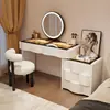 2026 Nuevo Tocador de Madera Maciza Dormitorio Simple Moderno Pequeño Estilo Crema Mesita de Noche Mesa de Maquillaje Tocador Gabinete Integrado