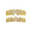 Aparelhos Ortodônticos Amazon Transfronteiriços de Oito Dentes com Zircônio de Cobre, Coração Banhado a Ouro Personalizado Halloween Dentes Hip-Hop Braces