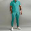 Aliexpress Nova Roupa Esportiva Casual com Calça Polo Estampada 3D Gradiente de Manga Curta para Homens Roupa Masculina para Exportação