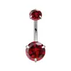 Anel de Umbigo de Liga de Titânio F136 Três Garras Zircônia Redonda Haste com Rosca Interna G23 Titânio Prego de Umbigo Body Piercing Joia de Umbigo