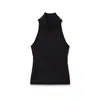 Al por mayor Primavera 2026 Nuevo Estilo Europeo y Americano Top Recto sin Mangas de Cuello Alto para Mujer 66761 Azul Negro Blanco con Etiquetas