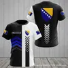 Patrón del Emblema Nacional Bosnio Impresión 3D Transfronterizo Nuevo Camiseta Casual de Manga Corta para Hombre Venta Directa de Fábrica Suministro
