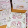 Accesorios para tarjetas Sanrio de 10 cm con diseño de comida de dibujos animados, tarjetas pequeñas de cartulina plegadas, materiales de embalaje para tarjetas al por mayor