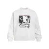Camiseta de manga larga con estampado de personaje retro americano original, corte holgado, cuello redondo, top casual de estilo callejero para hombre, primavera y otoño