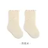 Calcetines de Algodón para Niña hasta la Pantorrilla, Calcetines de Princesa con Lazo para Primavera y Otoño, Moda Estilo Coreano con Volantes, Calcetines para Bebé y Niños