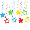 Decorações Espirais Penduradas para Festa de Aniversário Arranjo de Decoração com Fita Estrela de Cinco Pontas Decoração Pendurada Espiral Papel