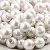 18mm Resistente ao Desgaste Concha Imitação Furo Grande Pérola Imitação ABS Furo Reto Contas Soltas Acessórios para Sapatos e Roupas Elástico Corda de Cabelo Acessórios de Cabelo Material DIY