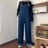 Macacão Jeans Estilo Sal para Mulheres, Primavera e Outono, Estilo Coreano, Caimento Solto, Novo Modelo 2026, Petite, Estilo Vintage Hong Kong, Calças de Pernas Largas