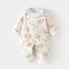 Macacão de Bebê para Meninas, Novo Estilo Outono e Inverno, Algodão Acolchoado, Roupa de Algodão Engrossada e Quente para Meninos