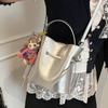 Bolso de Cubo con Cordón de Diseño de Nicho para Mujer 2026 Nuevo Modelo Bolso de Mano Bolso de Mariposa Bolso de Hombro Cruzado de Cuero Suave de Moda