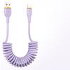Cable de datos telescópico de resorte Carga rápida de 66 W Dual Typec es adecuado para Apple Huawei coche cable de carga carplay