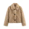 Jaqueta Feminina de Inverno Quente e Moderna com Pelo Integrado, Estilo Europeu e Americano, para Promoção Hot Cross-Border Aliexpress Spot 2025