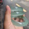 Cuarcita de Hielo Jade Verde Verde Aceite Barra Redonda Delgada Barra Plana Pulsera Redonda Gruesa Pulsera de Jade Verde Claro Hielo Alto Transmisión en Vivo