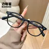 81163 Nueva Moda Montura Ovalada Versátil Moderna Lisa Aspecto Adelgazante Unisex Gafas Sin Receta Se Pueden Adaptar con Lentes de Graduación