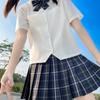 Camisa Básica de Verão Off-White de Manga Curta Uniforme JK Original Top Japonês Versátil Curto