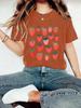Camiseta de verano con estampado de fresas para mujer de Amazon Europa y Estados Unidos, cuello redondo, manga corta, informal, de moda, con explosión de comercio exterior