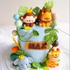 Nuevo Set de Decoración de Pastel de Zoológico Temático Bosque con Jirafa, Cebra, Elefante y Canguro para Decoración de Mesa de Postres de Cumpleaños