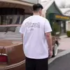 Ropa de Verano Nueva para Hombre Tallas Grandes Marca de Moda Algodón Puro Pesado Holgada Oversize Camiseta de Manga Corta Pulóver