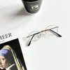 Gafas retro japonesas de seda dorada, puras, ovaladas, ultraligeras, Liu Yifei con cara pequeña, altura de lente, miopía alta