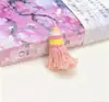 Série Cores de Primavera Borla de Algodão Pequeno Pingente DIY Fio de Algodão Torcido à Mão Borla Pingente de Colar Estilo Étnico Xizang Acessório