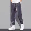 Pantalones casuales para hombre, colección primavera/otoño, estilo americano, elegantes y geniales, tejido de punto pesado, joggers de pierna cónica, corte holgado, cintura con cordón, pantalones deportivos versátiles