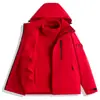 Tallas Grandes Nueva Chaqueta de Montañismo para Exteriores para Hombre Chaqueta Impermeable a Prueba de Viento Tres en Uno Desmontable Engrosada Chaqueta de Otoño e Invierno para Mujer