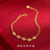 Pulsera de Cobre de Doble Capa para Mujer Shajin Live Pulsera de Hebilla Chapada en Oro Latón Pulsera de Cobre Joyería